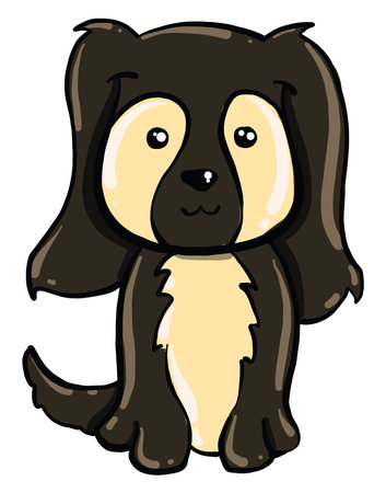 Brown cute dog, illustration, vector on white backgroundのイラスト素材