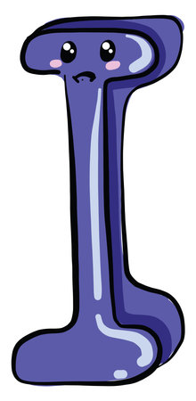 Letter I, illustration, vector on white backgroundのイラスト素材