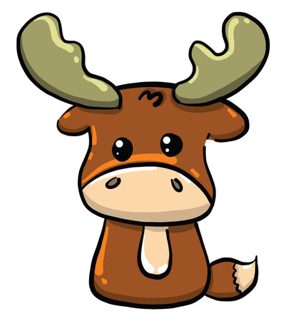 Little deer, illustration, vector on white backgroundのイラスト素材