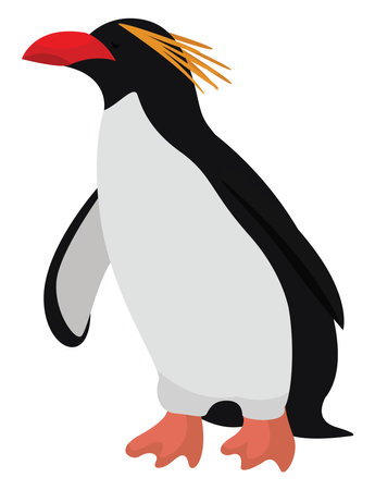 Interesting penguin, illustration, vector on white backgroundのイラスト素材