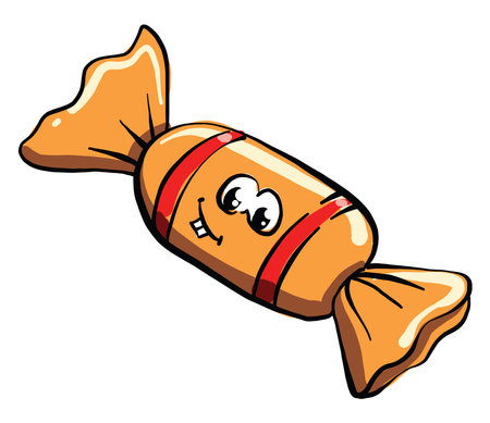 Orange candy, illustration, vector on white backgroundのイラスト素材