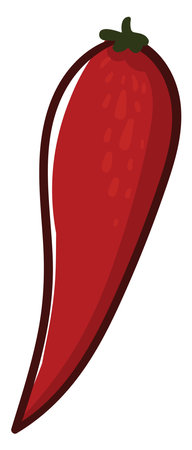 Red little pepper, illustration, vector on white backgroundのイラスト素材