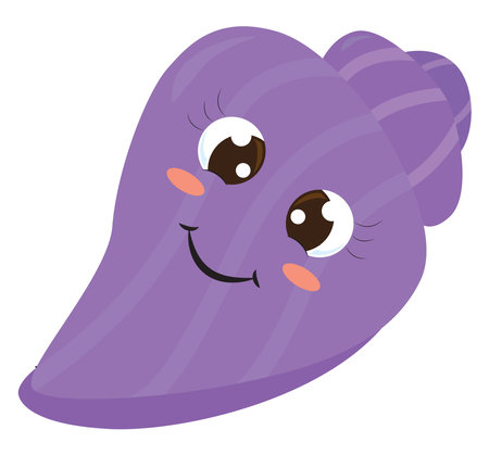 Purple seashell, illustration, vector on white backgroundのイラスト素材