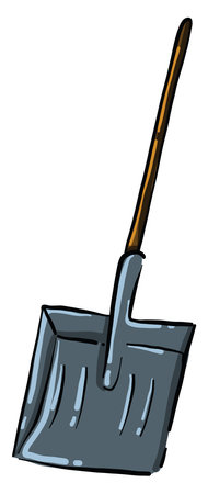 Snow scoop, illustration, vector on white backgroundのイラスト素材