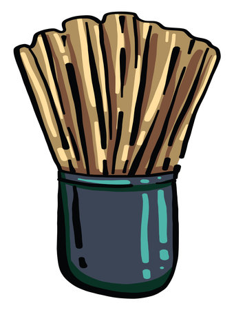 Shaving brush, illustration, vector on white backgroundのイラスト素材