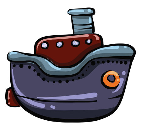 Old ship, illustration, vector on white backgroundのイラスト素材