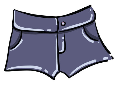 Purple kids shorts, illustration, vector on white backgroundのイラスト素材