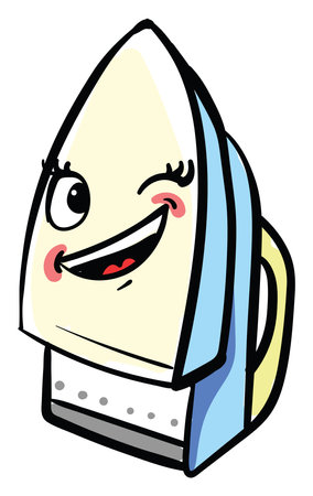 Winking clothing iron, illustration, vector on white backgroundのイラスト素材