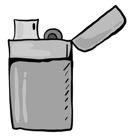 Little grey lighter, illustration, vector on white backgroundのイラスト素材