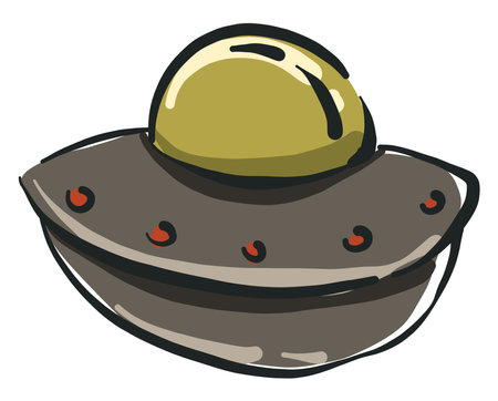 Alien ship, illustration, vector on white background.のイラスト素材