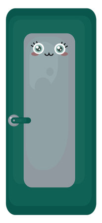 Green door, illustration, vector on white background.のイラスト素材