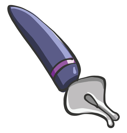 Blue pen, illustration, vector on white background.のイラスト素材