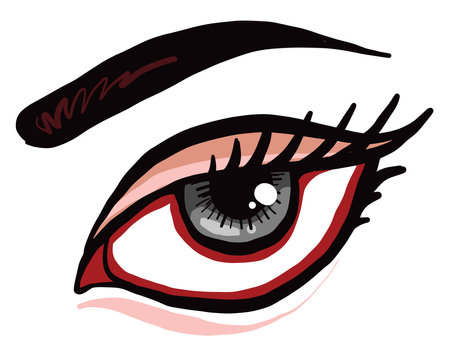 Grey eyes, illustration, vector on white background.のイラスト素材