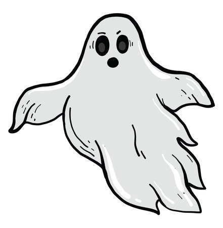 Big scary ghost, illustration, vector on white background.のイラスト素材