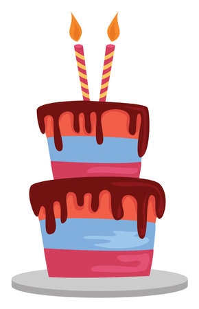 Tall cake, illustration, vector on white background.のイラスト素材