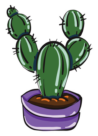 Beautiful cactus, illustration, vector on white background.のイラスト素材