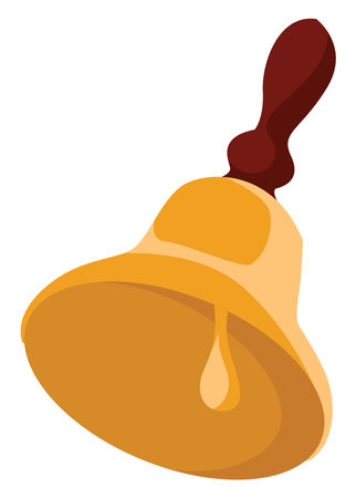 Hand bell, illustration, vector on white background.のイラスト素材