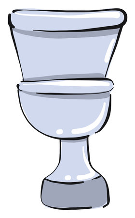 Toilet bowl, illustration, vector on white background.のイラスト素材