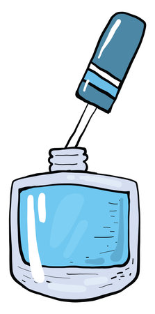 Blue nailpolish, illustration, vector on white background.のイラスト素材