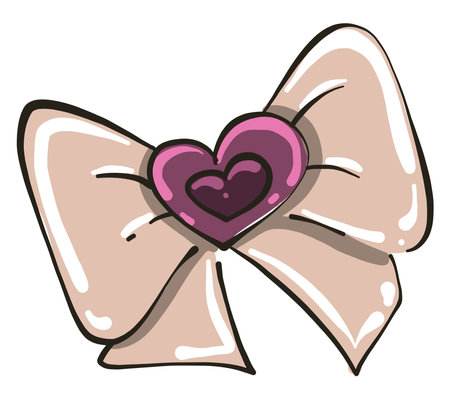 Pretty pink bow, illustration, vector on white background.のイラスト素材
