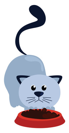 Blue cat, illustration, vector on white background.のイラスト素材