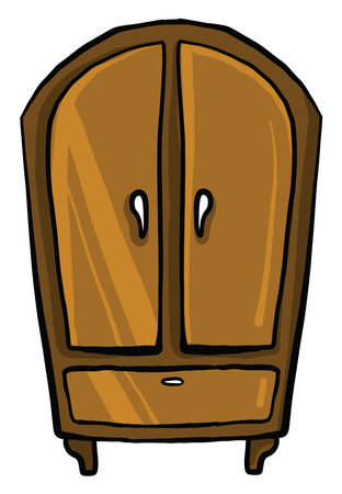 Wooden closet, illustration, vector on white background.のイラスト素材