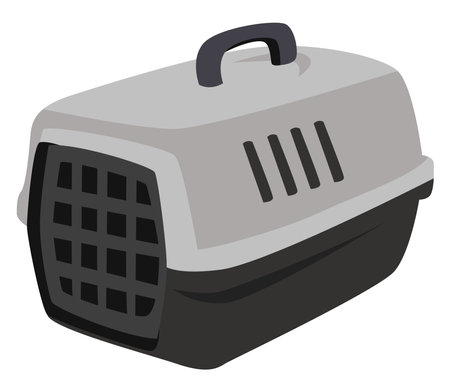 Cat carrier, illustration, vector on white background.のイラスト素材