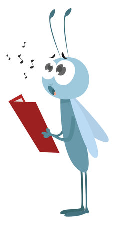 Singing bug, illustration, vector on white background.のイラスト素材