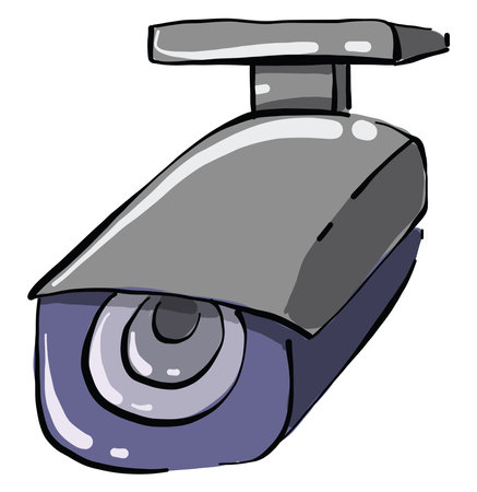 Security camera, illustration, vector on white background.のイラスト素材