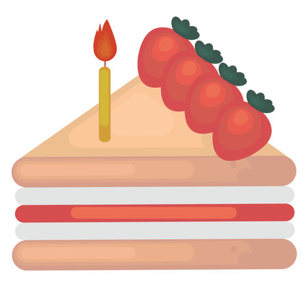 Pink cake, illustration, vector on white background.のイラスト素材