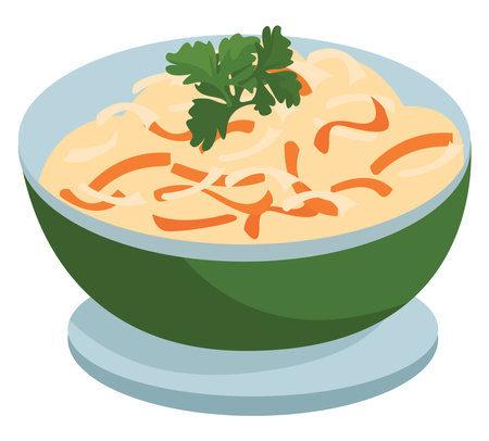 Tasty Coleslaw, illustration, vector on white background.のイラスト素材