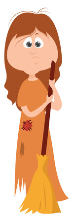 Cindarella girl, illustration, vector on white background.のイラスト素材