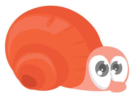 Coward snail, illustration, vector on white background.のイラスト素材