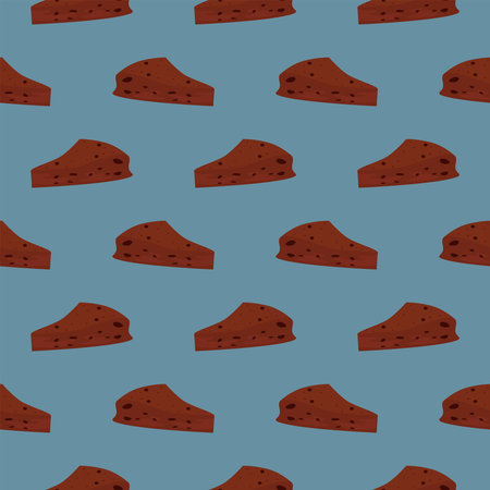 Chocolate pieces,seamless pattern on blue background.のイラスト素材