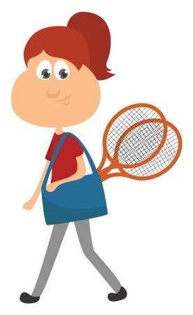 Playing sports, illustration, vector on white background.のイラスト素材