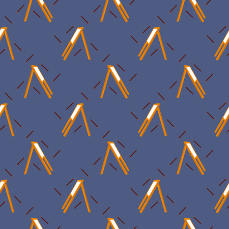 Drawing supplies,seamless pattern on dark purple background.のイラスト素材