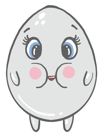 Fat egg, illustration, vector on white background.のイラスト素材