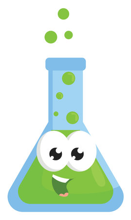 Green potion, illustration, vector on white background.のイラスト素材