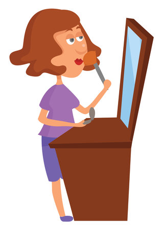 Putting powder, illustration, vector on white background.のイラスト素材