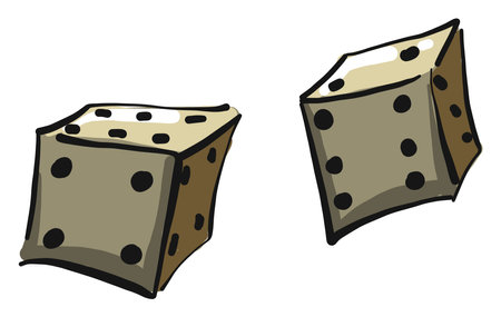 Game dice, illustration, vector on white background.のイラスト素材