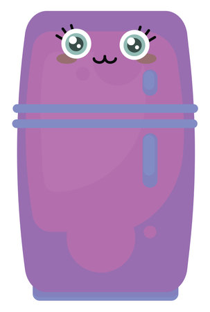 Purple fridge, illustration, vector on white background.のイラスト素材