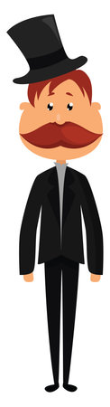 Gentleman in a suit, illustration, vector on white background.のイラスト素材