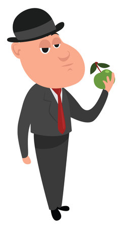 Green apple, illustration, vector on white background.のイラスト素材