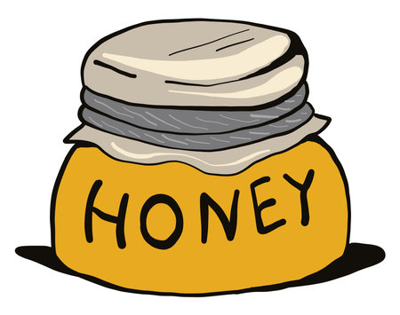 Honey jar, illustration, vector on white background.のイラスト素材