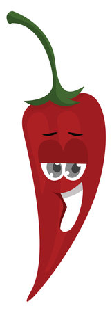 Hot pepper, illustration, vector on white background.のイラスト素材