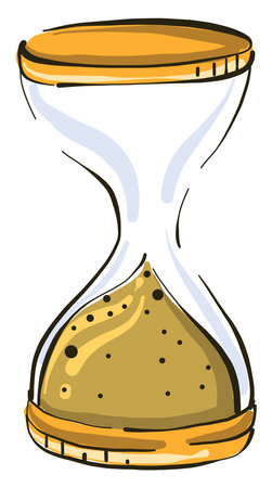 Small Hourglass, illustration, vector on white background.