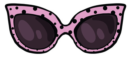 Interesting purple sunglasses, illustration, vector on white background.のイラスト素材