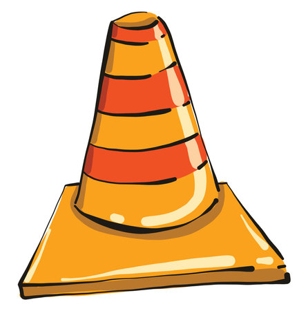 Orange cones, illustration, vector on white background.のイラスト素材