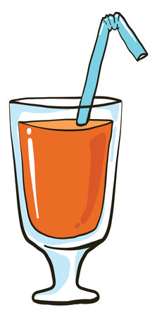 Full glass of juice, illustration, vector on white background.のイラスト素材