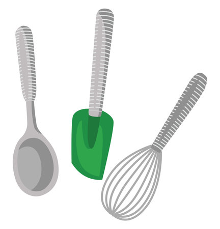Kitchen utensils, illustration, vector on white background.のイラスト素材